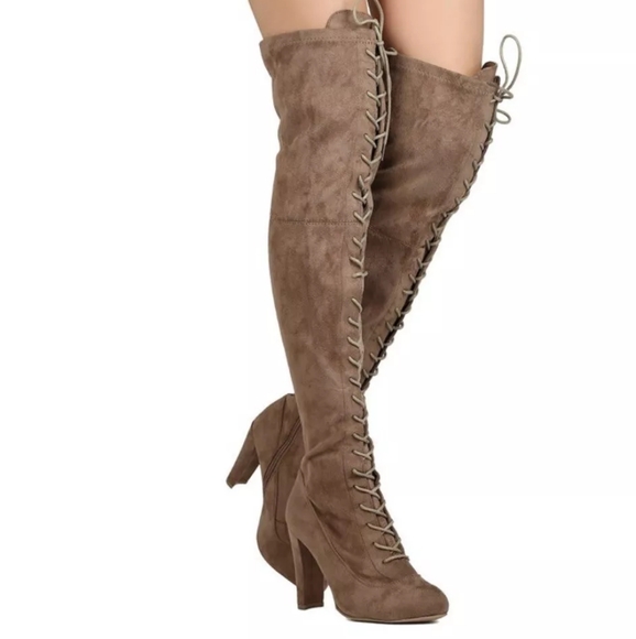 Wild Diva Tall Taupe Boot - Picture 1 of 13